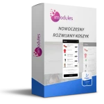 Nowoczesny rozwijany koszyk z informacją o darmowej dostawie