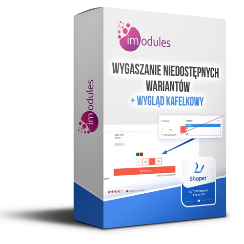 Wygaszanie niedostępnych wariantów + wygląd kafelkowy