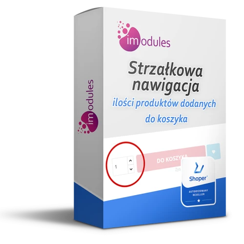 Strzałkowa nawigacja ilości produktów dodanych do koszyka