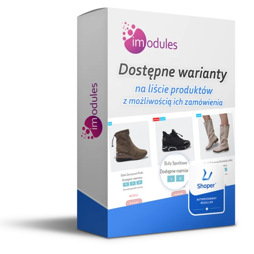 Wyświetlanie dostępnych wariantów z możliwością dodania ich do koszyka