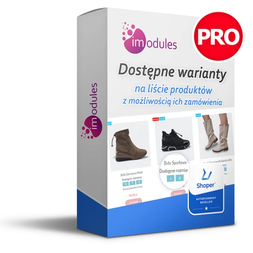 Wyświetlanie dostępnych wariantów z możliwością dodania ich do koszyka - WERSJA PRO