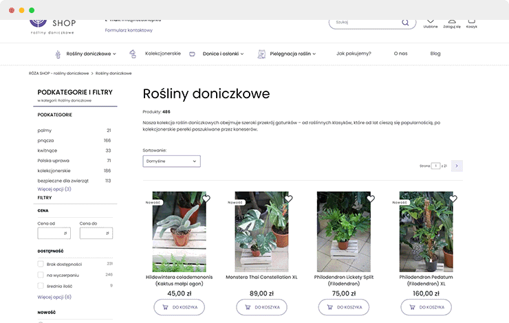 Przykładowa prezentacja nowoczesnego sklepu Shoper Storefront