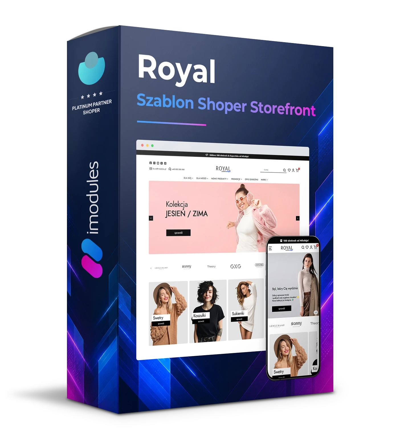 Szablon ROYAL Shoper Storefront dla sklepu modowego